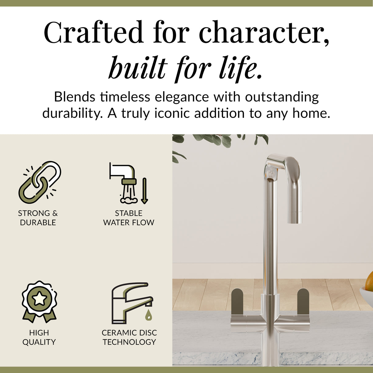 Kuma Kitchen Mono Mixer Tap - Multiple Handles and Finishes Available