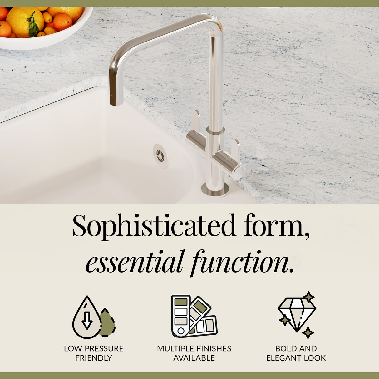 Kuma Kitchen Mono Mixer Tap - Multiple Handles and Finishes Available