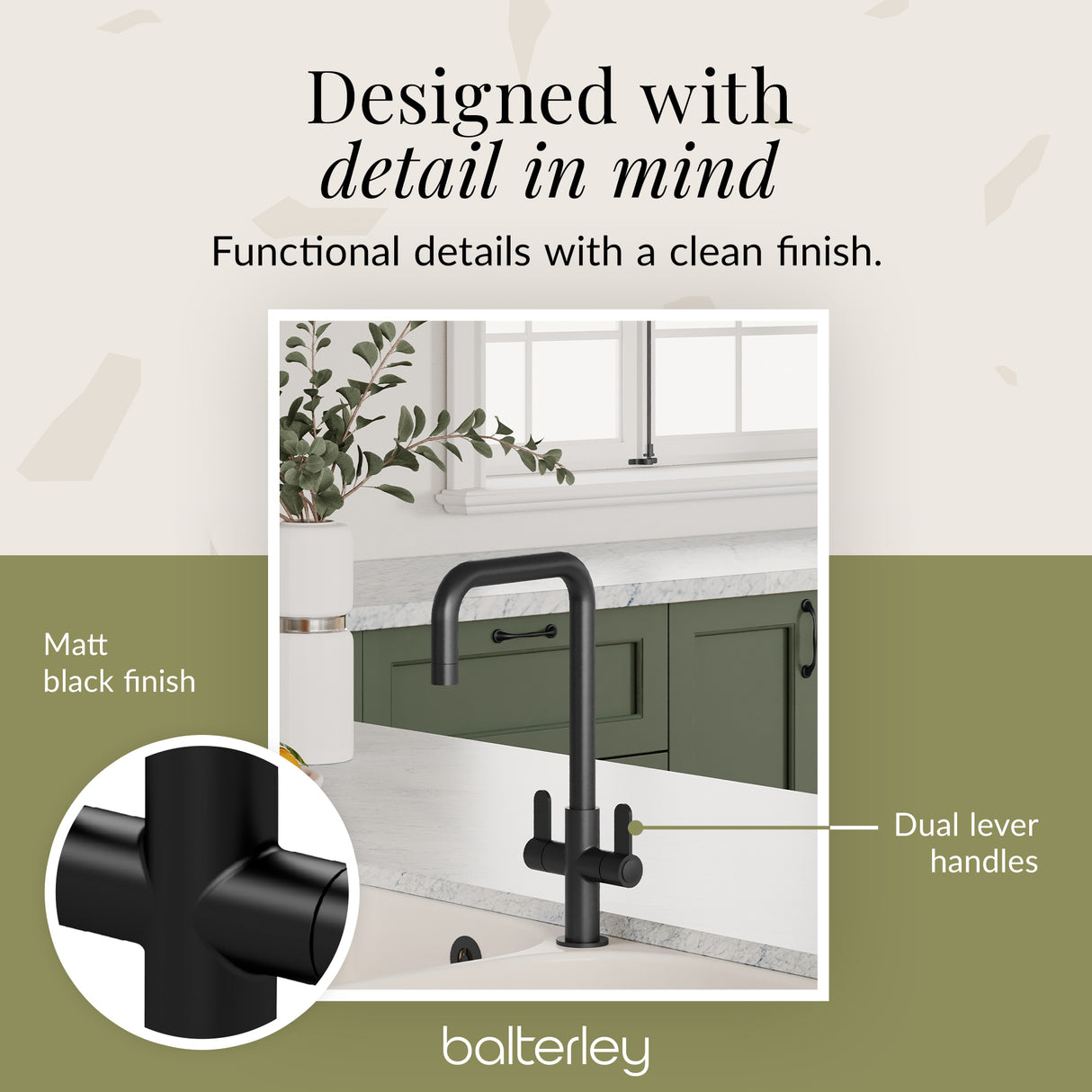 Kuma Kitchen Mono Mixer Tap - Multiple Handles and Finishes Available