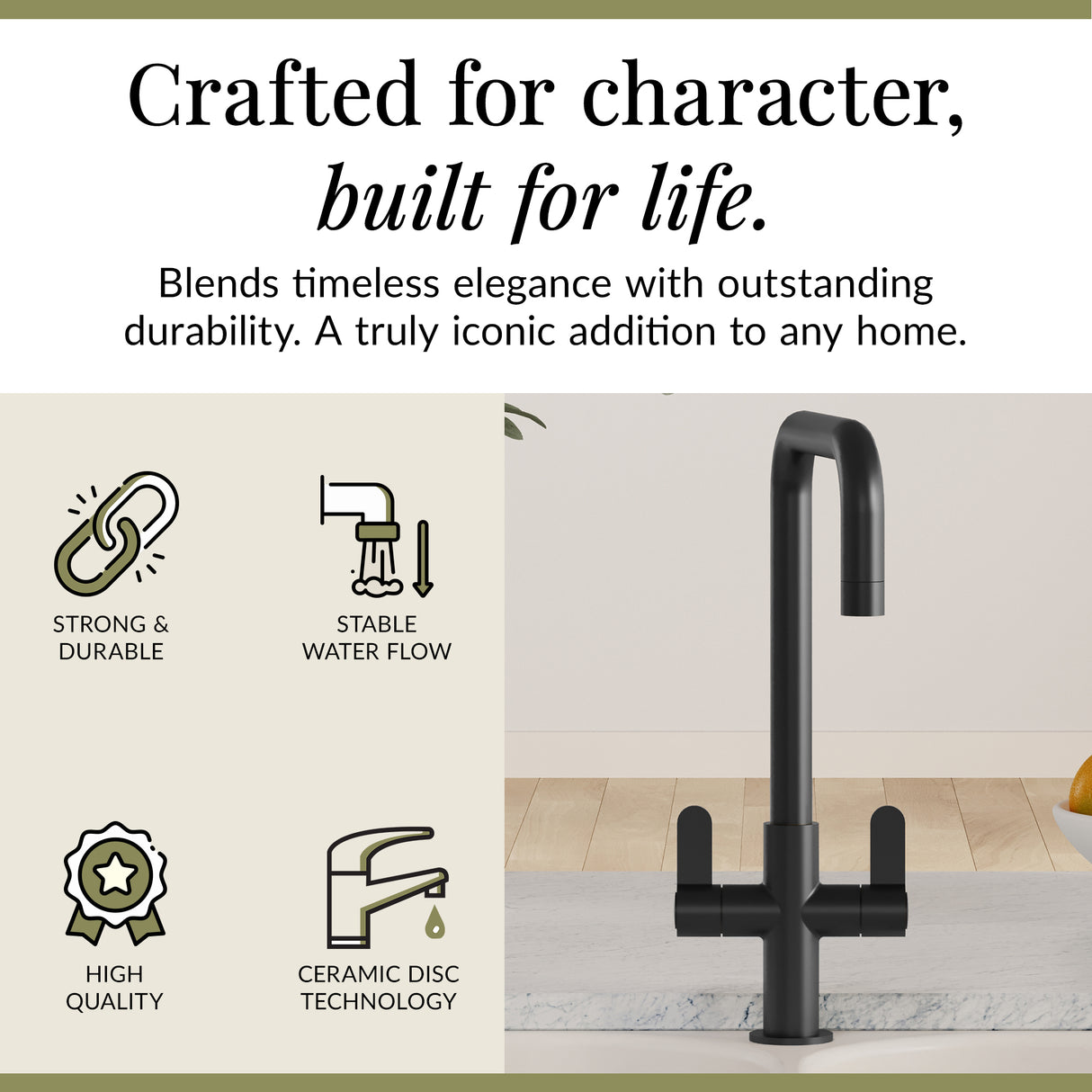 Kuma Kitchen Mono Mixer Tap - Multiple Handles and Finishes Available