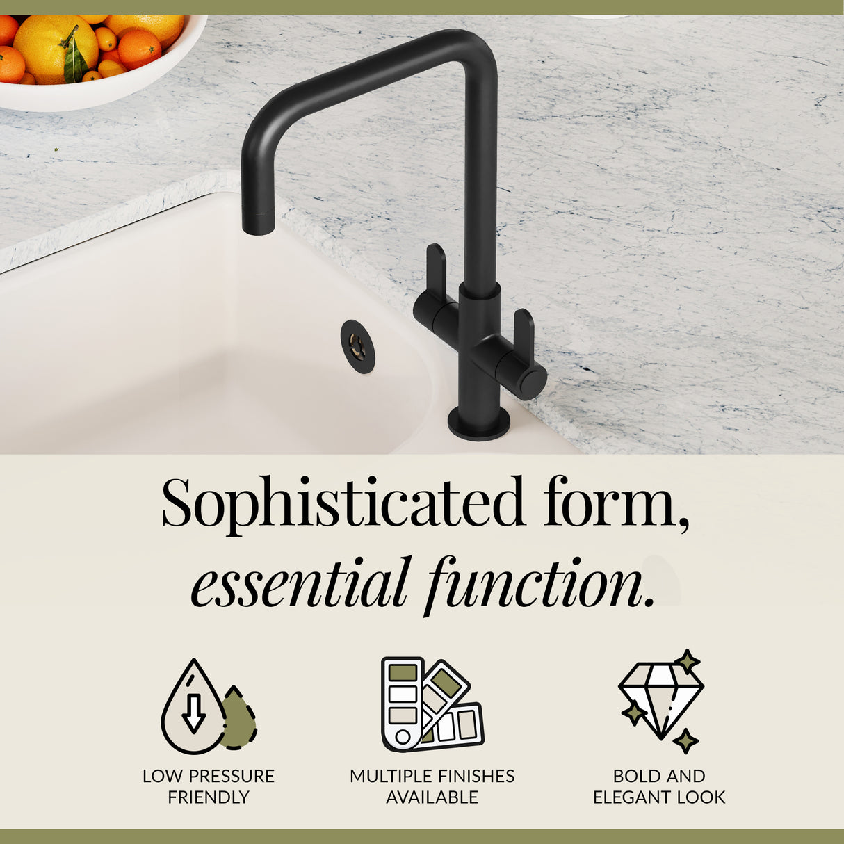 Kuma Kitchen Mono Mixer Tap - Multiple Handles and Finishes Available