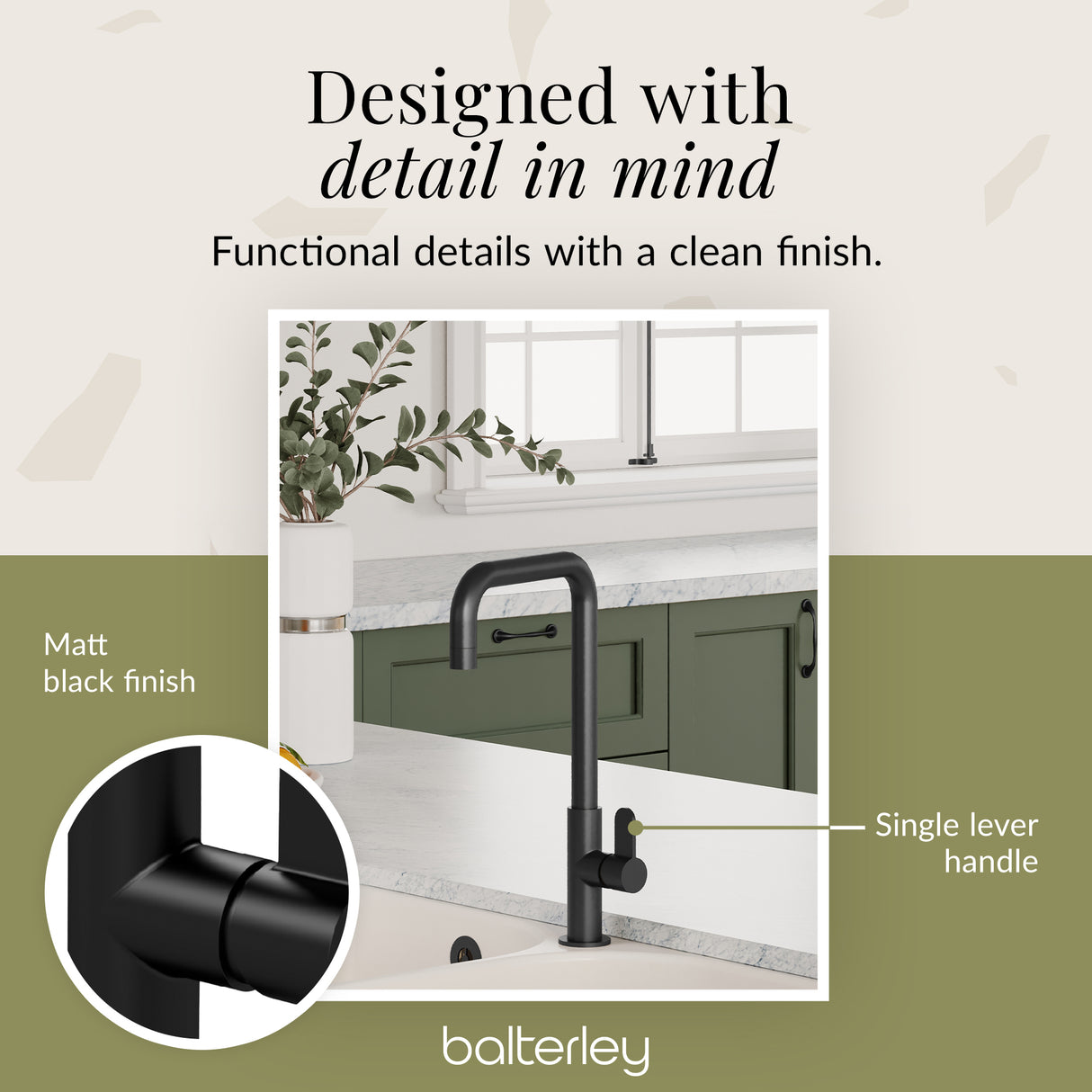 Kuma Kitchen Mono Mixer Tap - Multiple Handles and Finishes Available