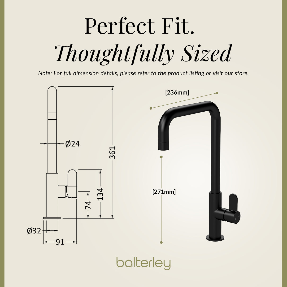 Kuma Kitchen Mono Mixer Tap - Multiple Handles and Finishes Available