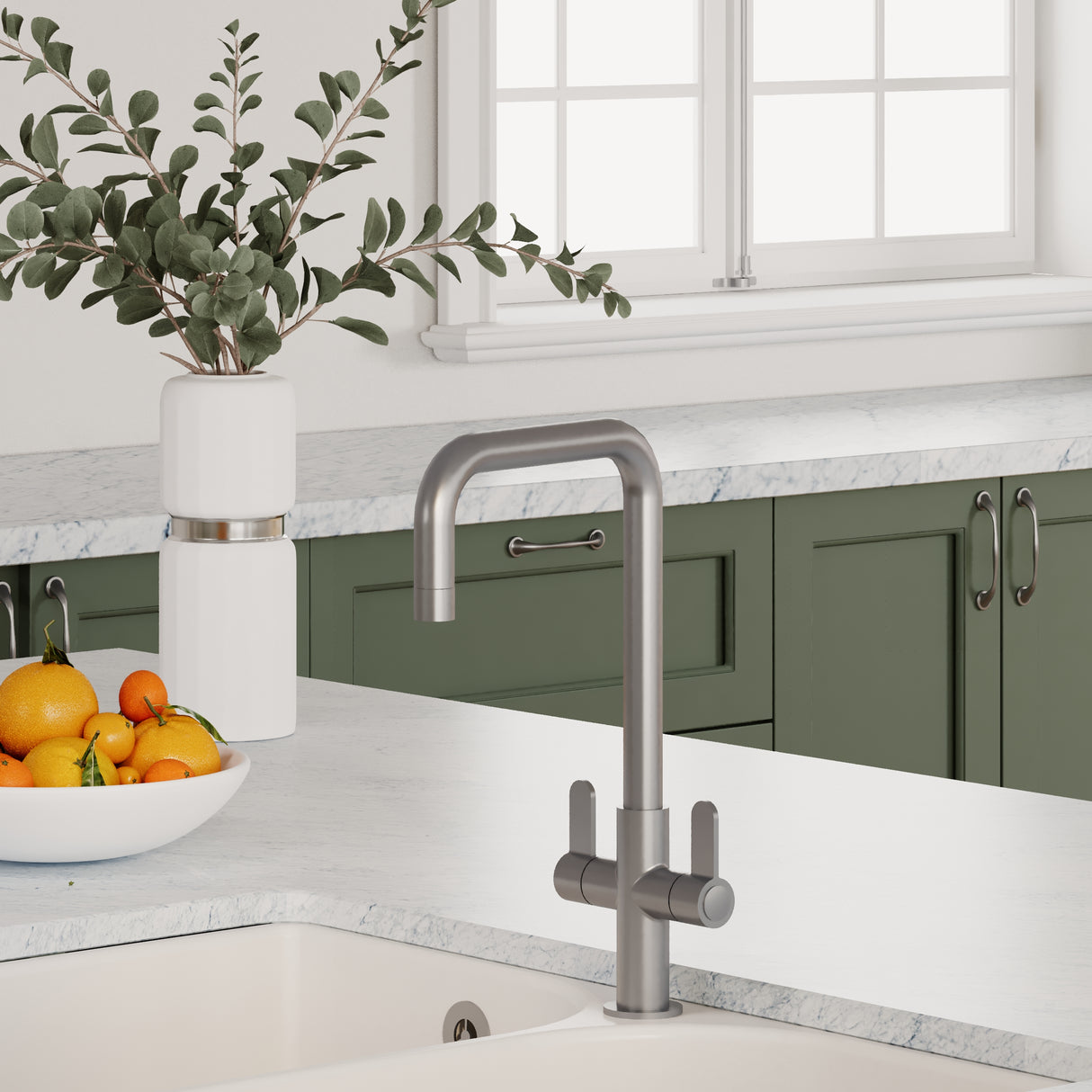 Kuma Kitchen Mono Mixer Tap - Multiple Handles and Finishes Available
