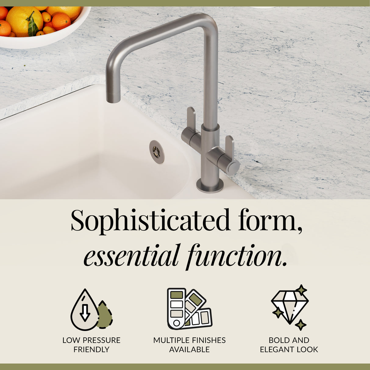 Kuma Kitchen Mono Mixer Tap - Multiple Handles and Finishes Available