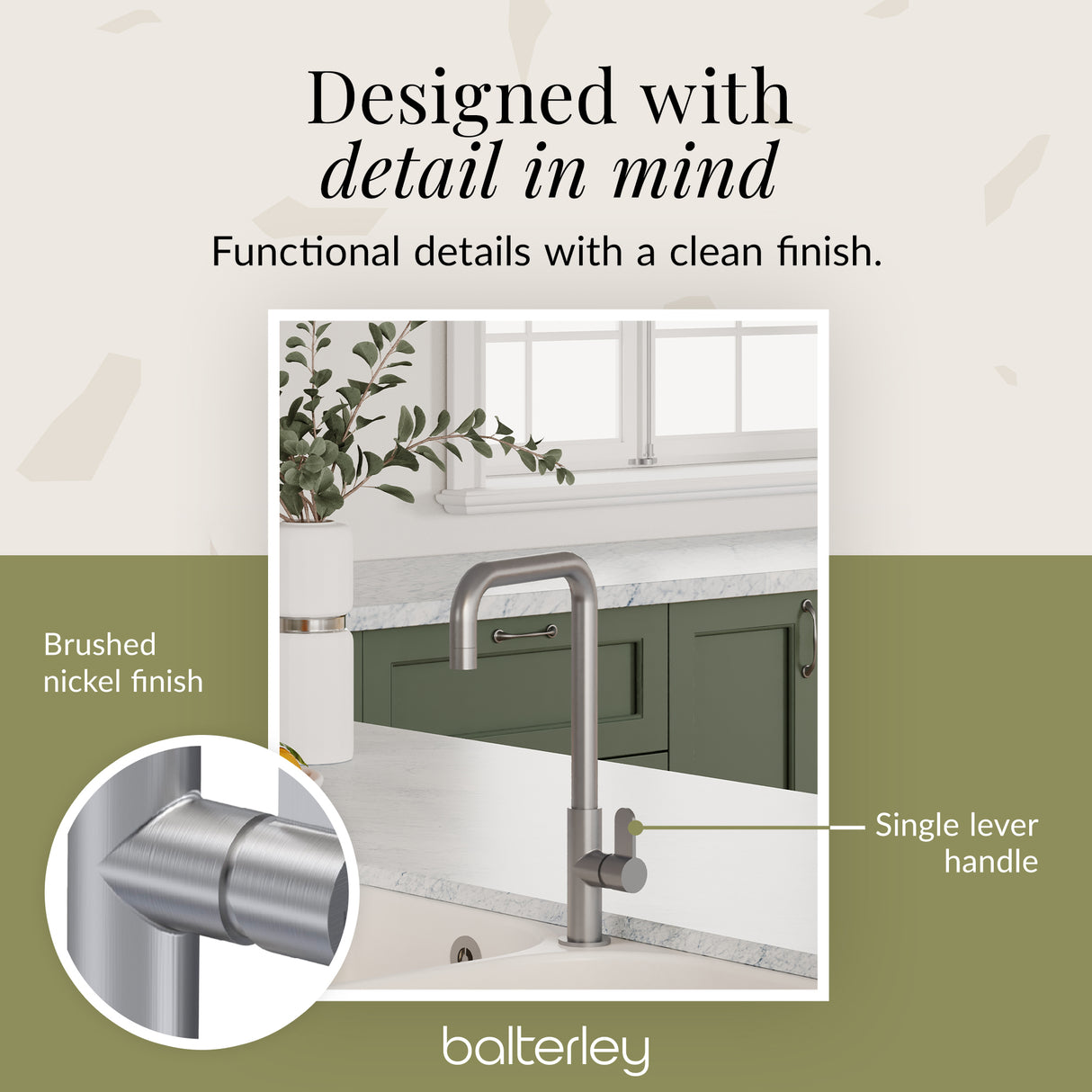 Kuma Kitchen Mono Mixer Tap - Multiple Handles and Finishes Available