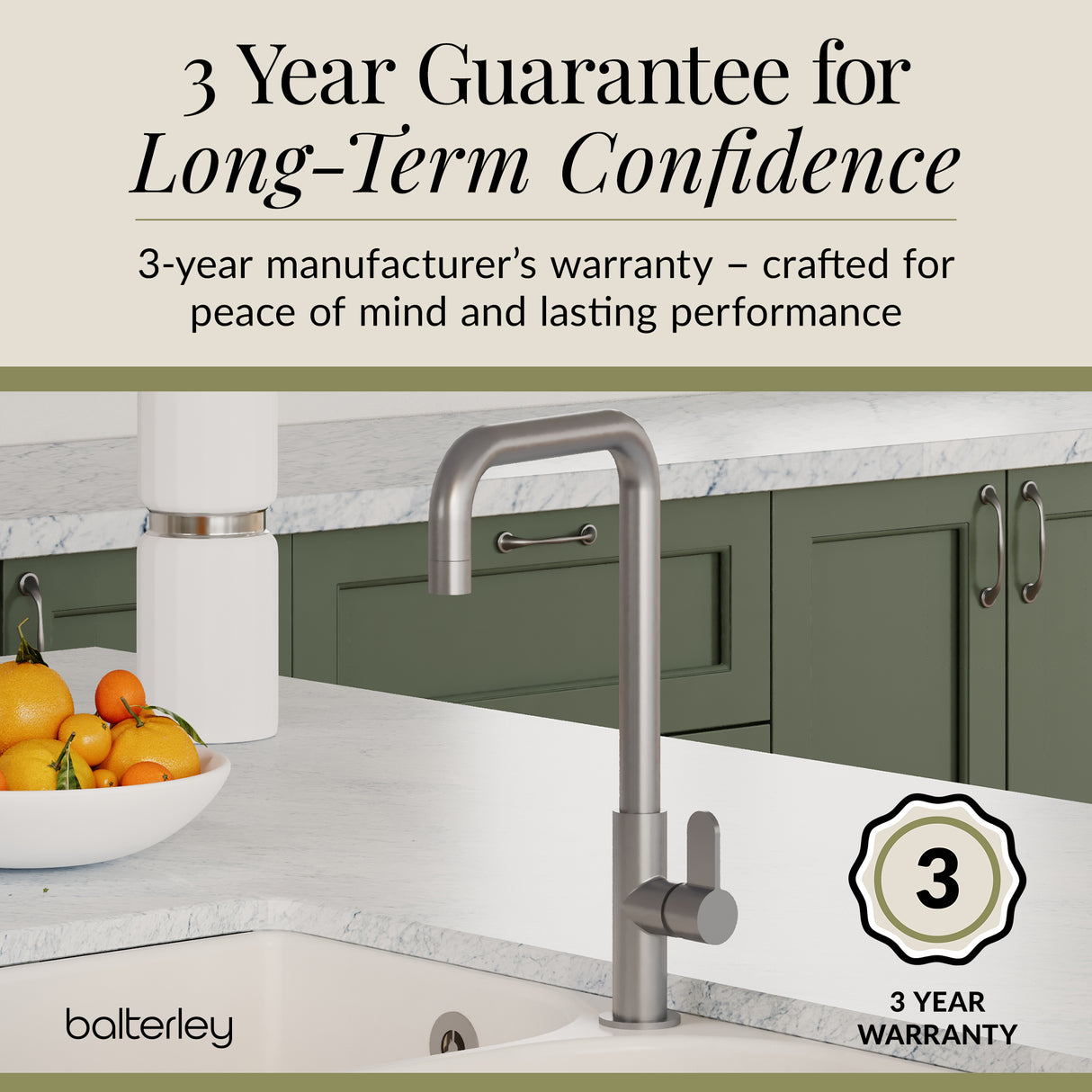 Kuma Kitchen Mono Mixer Tap - Multiple Handles and Finishes Available