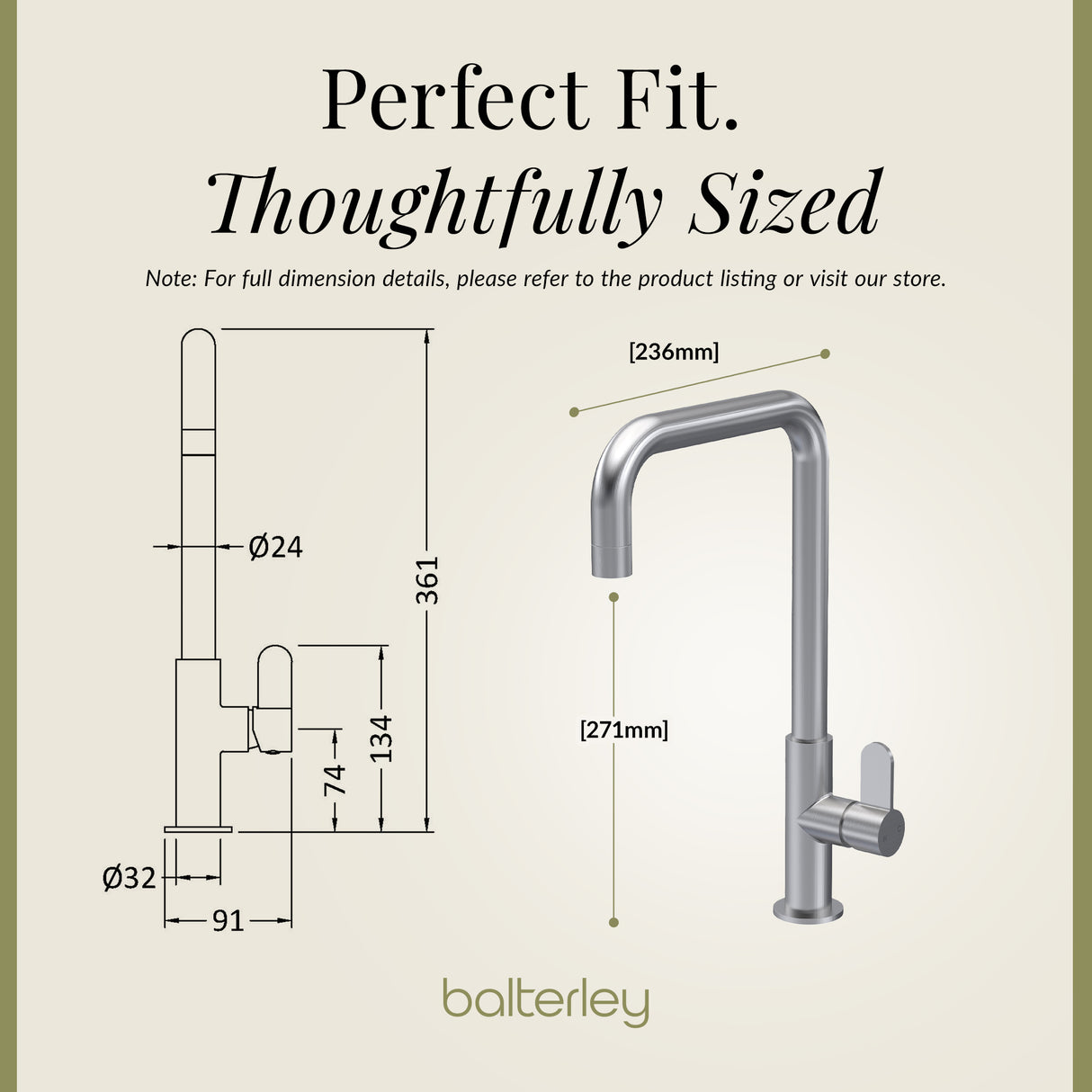 Kuma Kitchen Mono Mixer Tap - Multiple Handles and Finishes Available