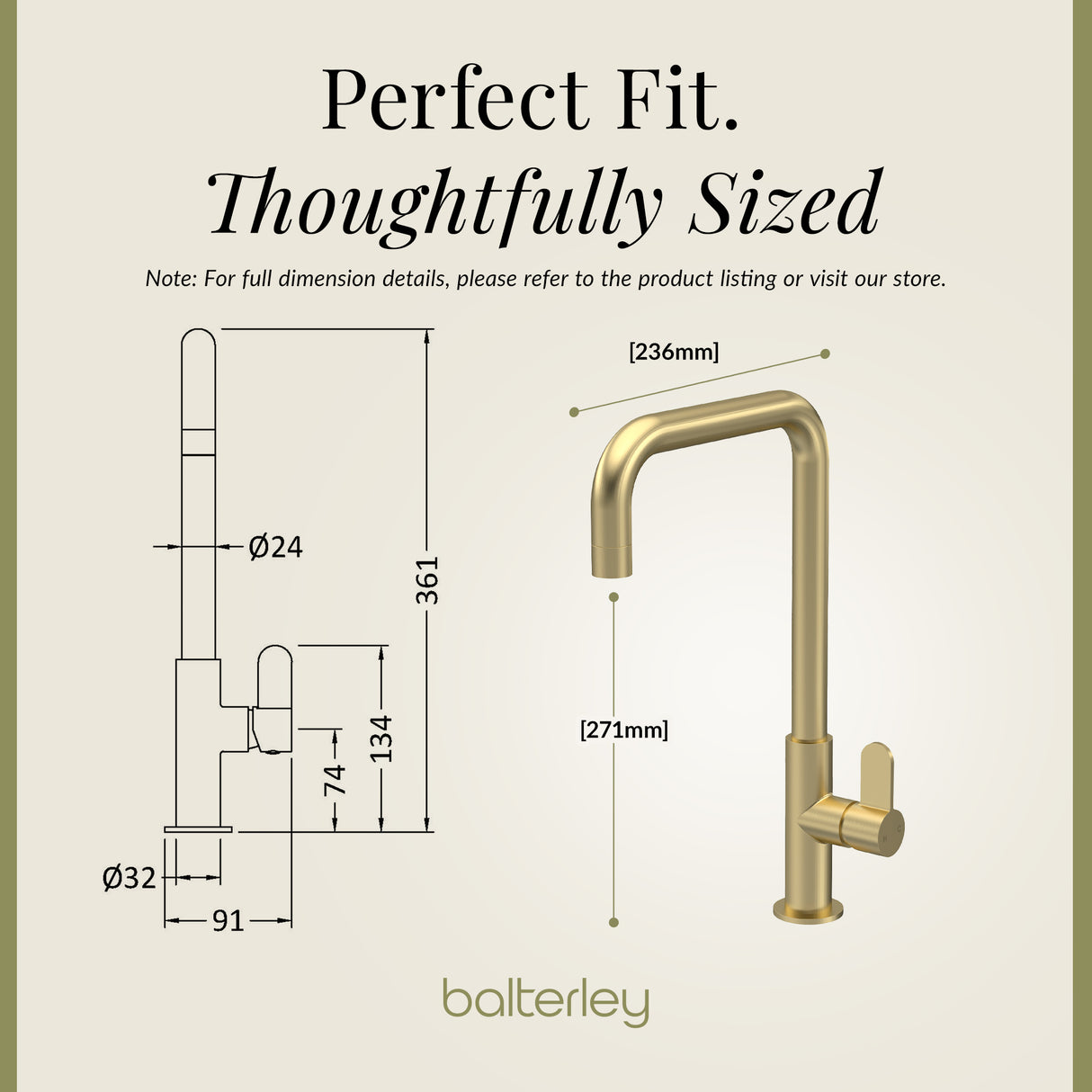 Kuma Kitchen Mono Mixer Tap - Multiple Handles and Finishes Available