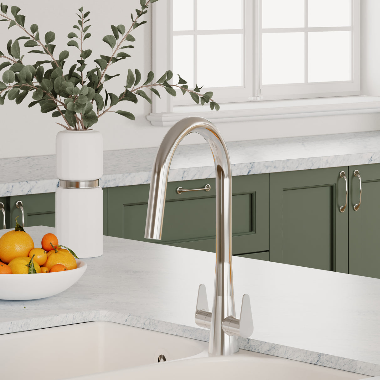Kitchen Mono Mixer Tap - Multiple Finishes and Handle Options Available