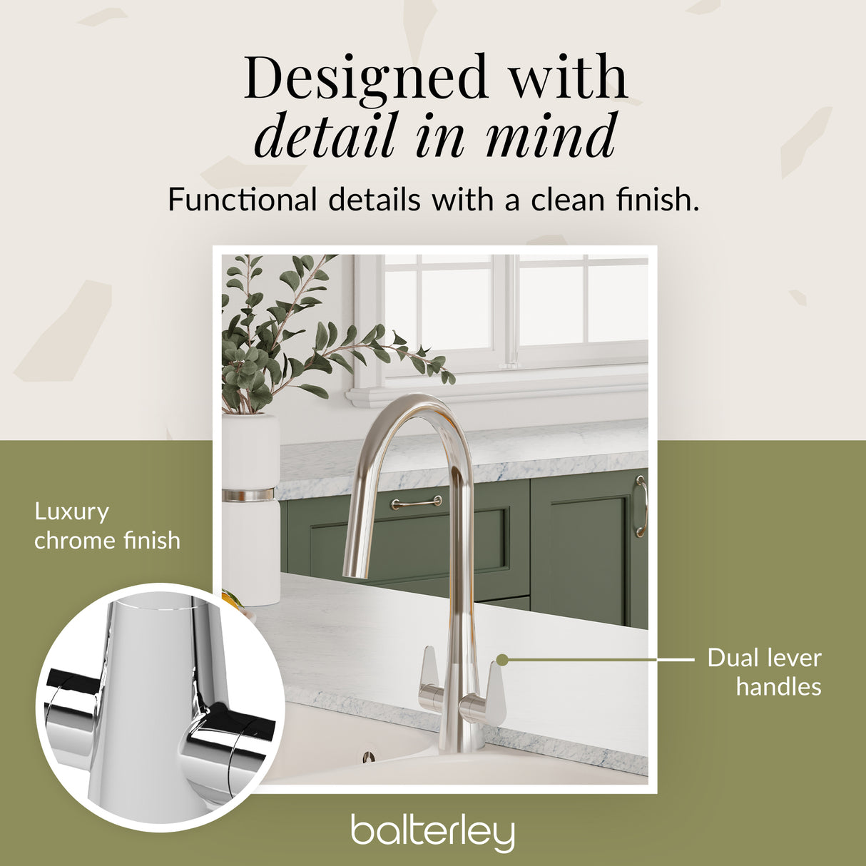 Kitchen Mono Mixer Tap - Multiple Finishes and Handle Options Available
