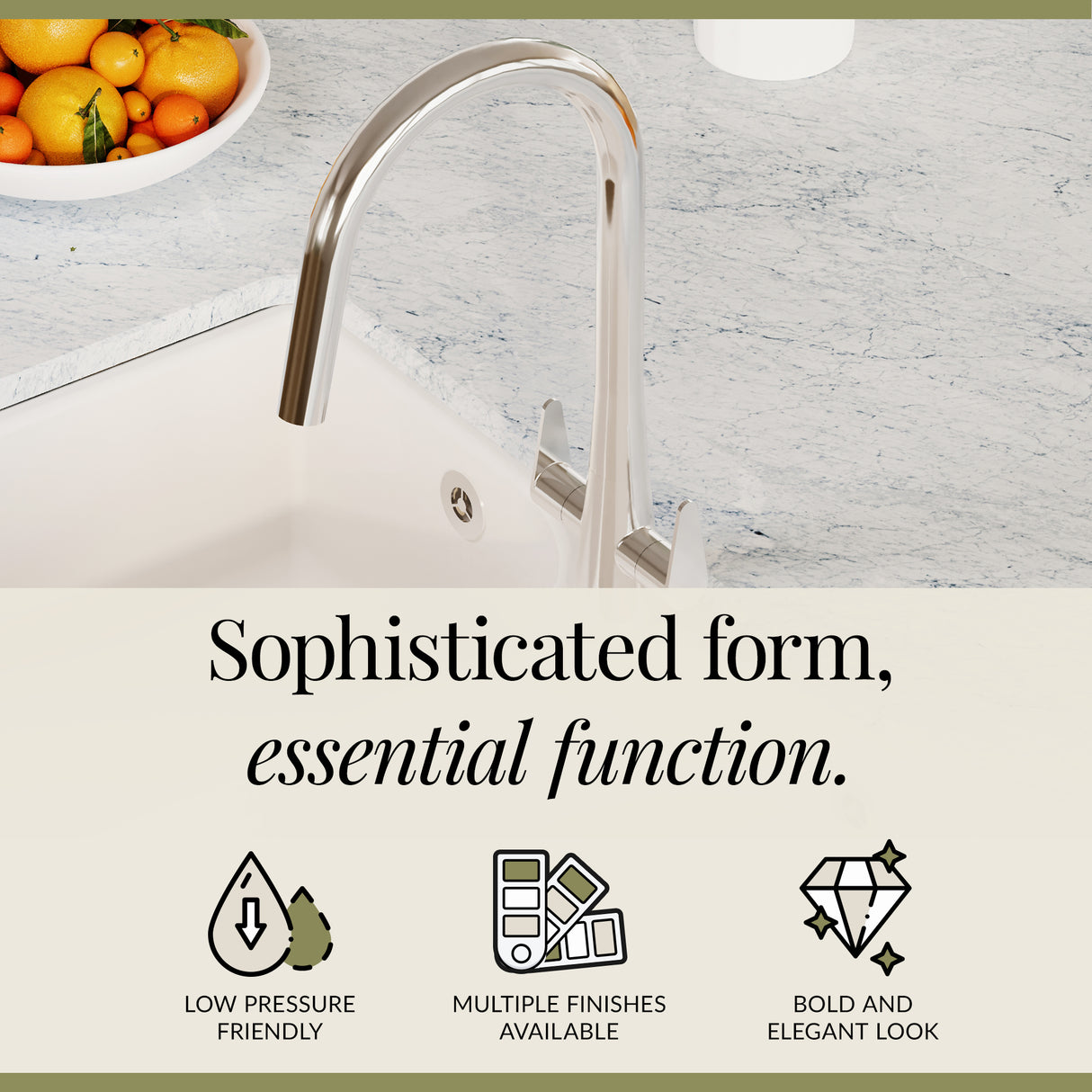 Kitchen Mono Mixer Tap - Multiple Finishes and Handle Options Available