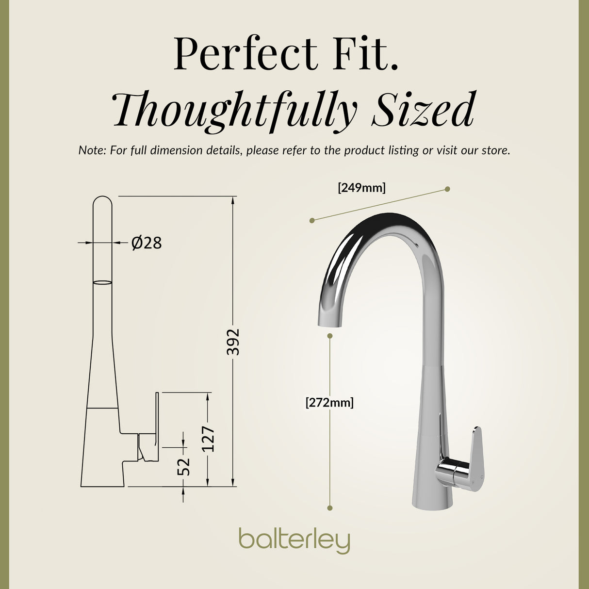 Kitchen Mono Mixer Tap - Multiple Finishes and Handle Options Available