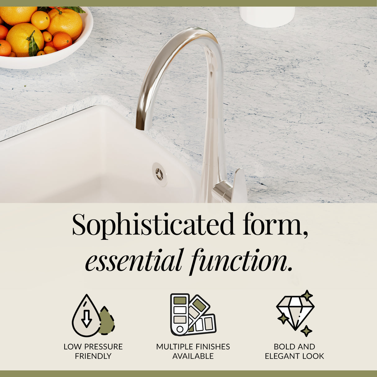 Kitchen Mono Mixer Tap - Multiple Finishes and Handle Options Available