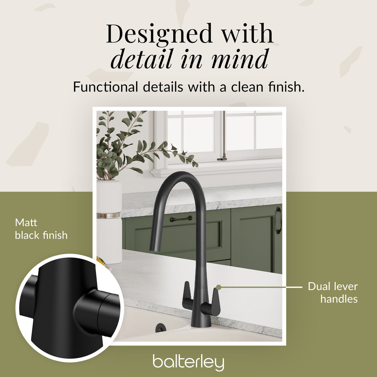 Kitchen Mono Mixer Tap - Multiple Finishes and Handle Options Available