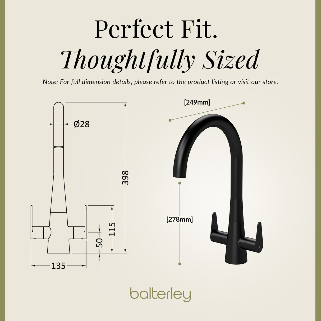 Kitchen Mono Mixer Tap - Multiple Finishes and Handle Options Available