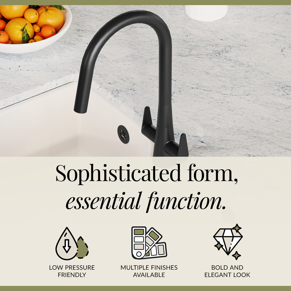 Kitchen Mono Mixer Tap - Multiple Finishes and Handle Options Available
