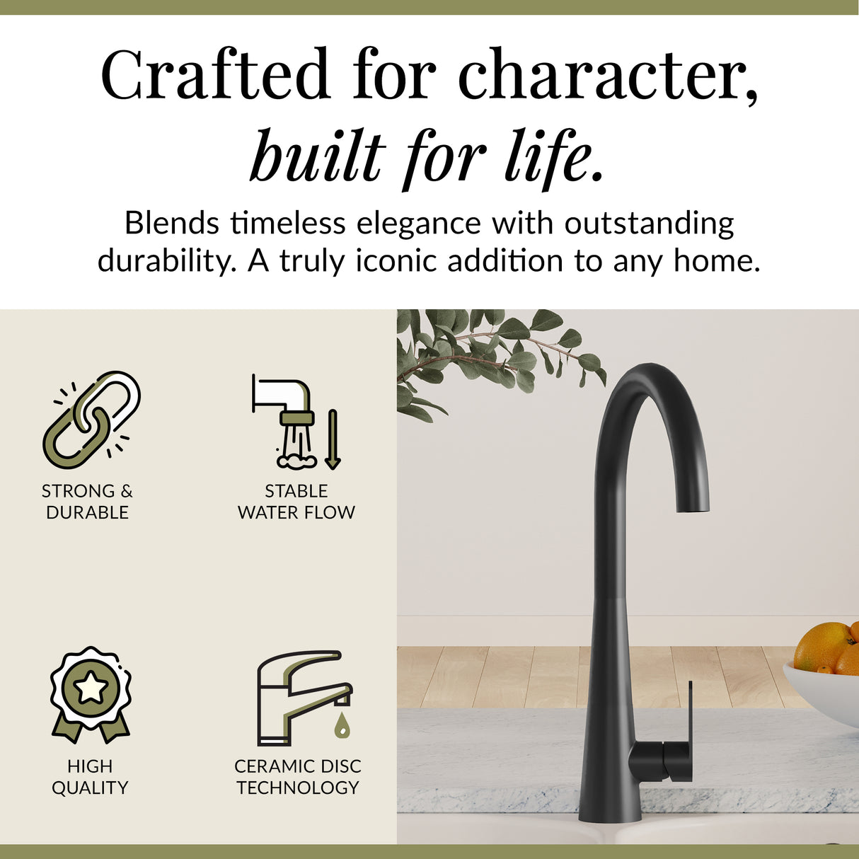 Kitchen Mono Mixer Tap - Multiple Finishes and Handle Options Available