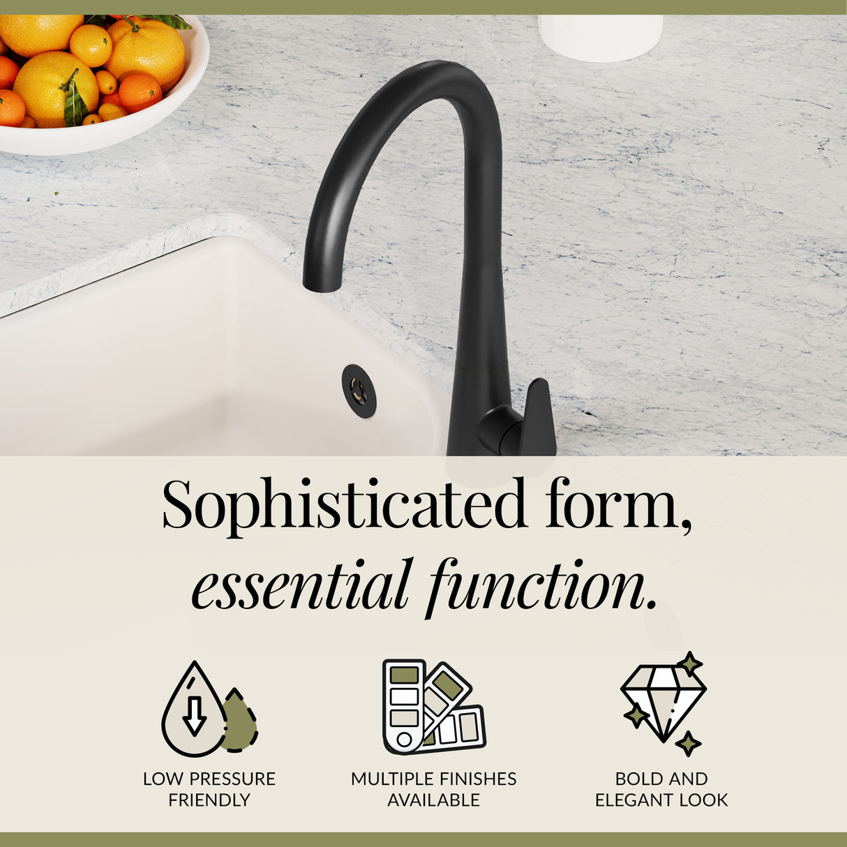 Kitchen Mono Mixer Tap - Multiple Finishes and Handle Options Available