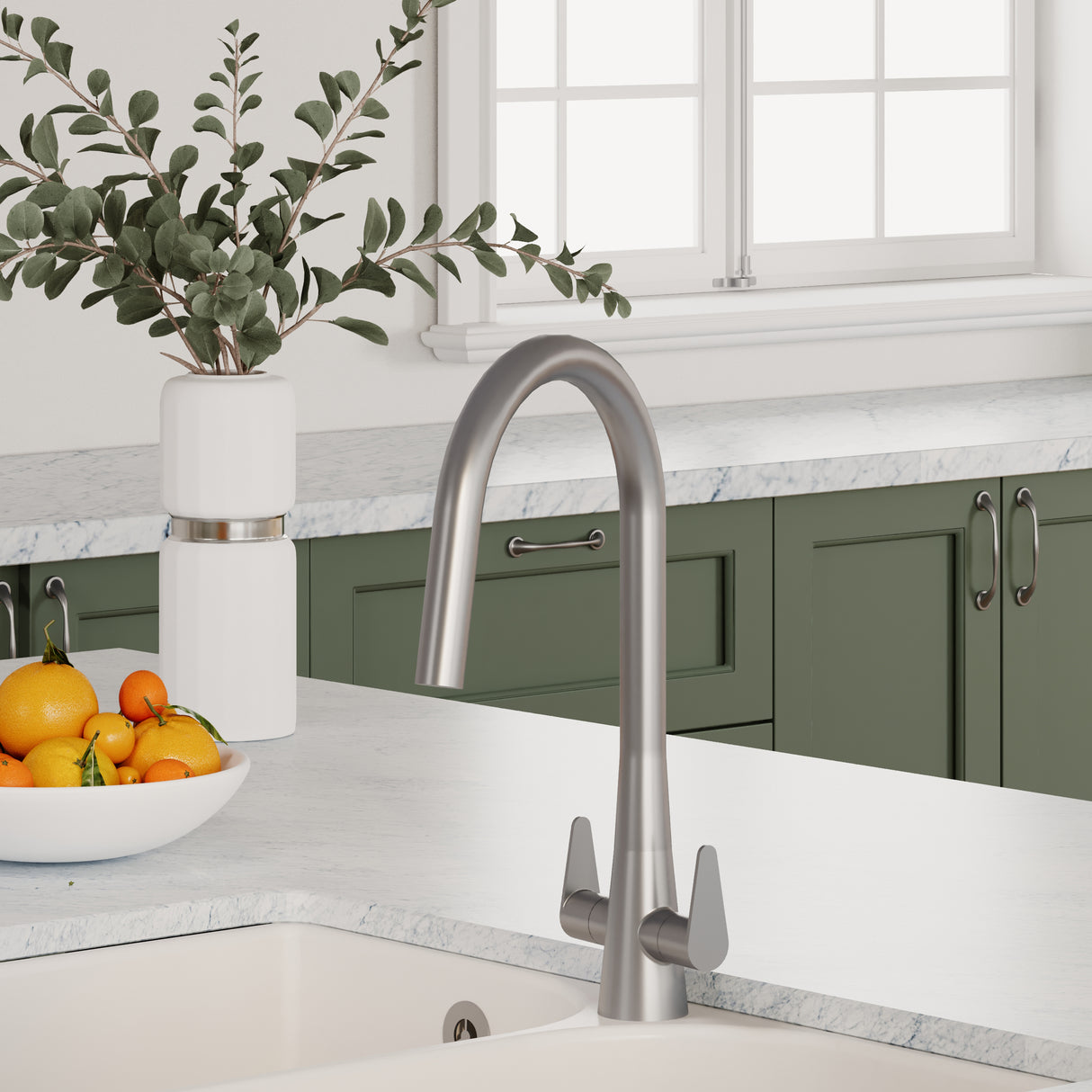 Kitchen Mono Mixer Tap - Multiple Finishes and Handle Options Available