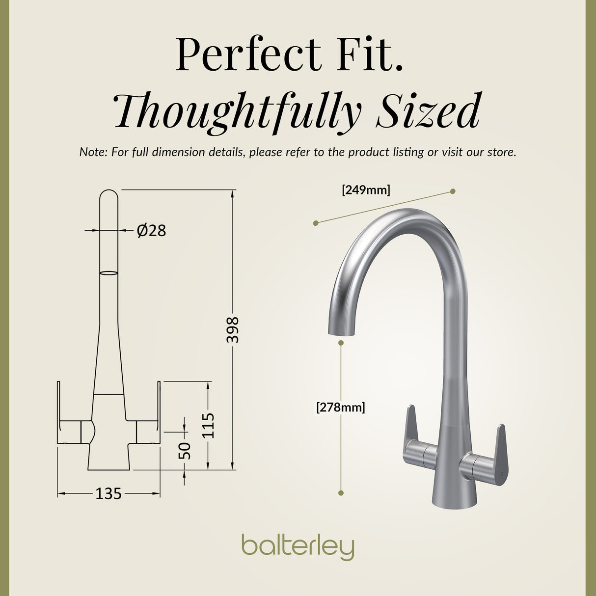 Kitchen Mono Mixer Tap - Multiple Finishes and Handle Options Available