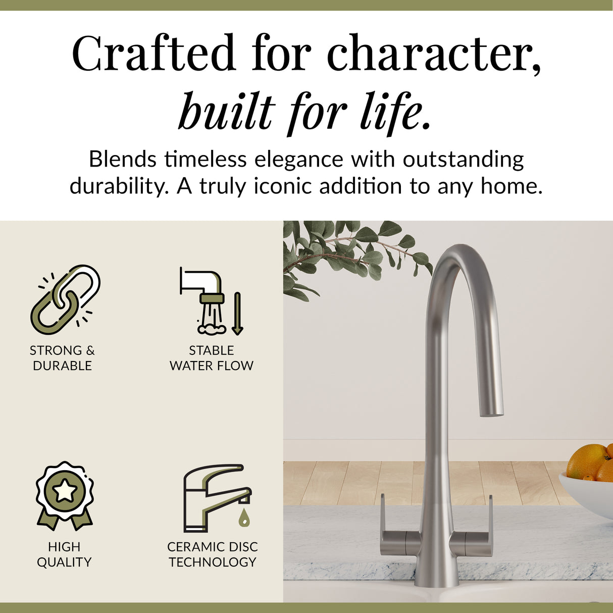 Kitchen Mono Mixer Tap - Multiple Finishes and Handle Options Available