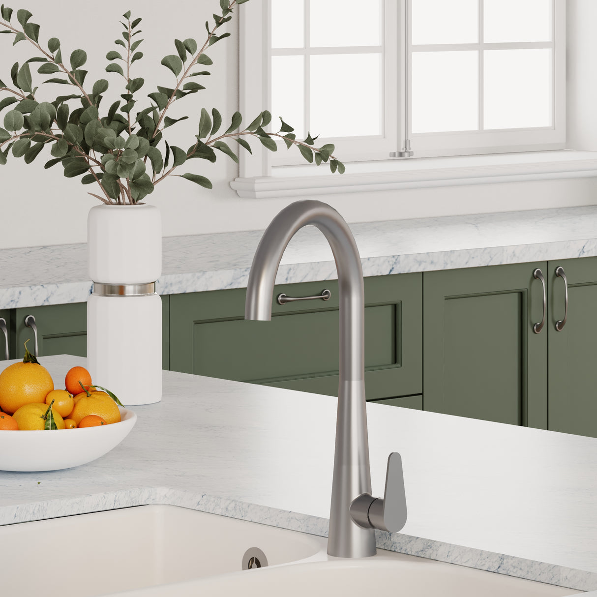 Kitchen Mono Mixer Tap - Multiple Finishes and Handle Options Available