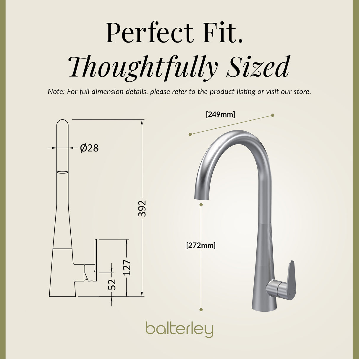Kitchen Mono Mixer Tap - Multiple Finishes and Handle Options Available