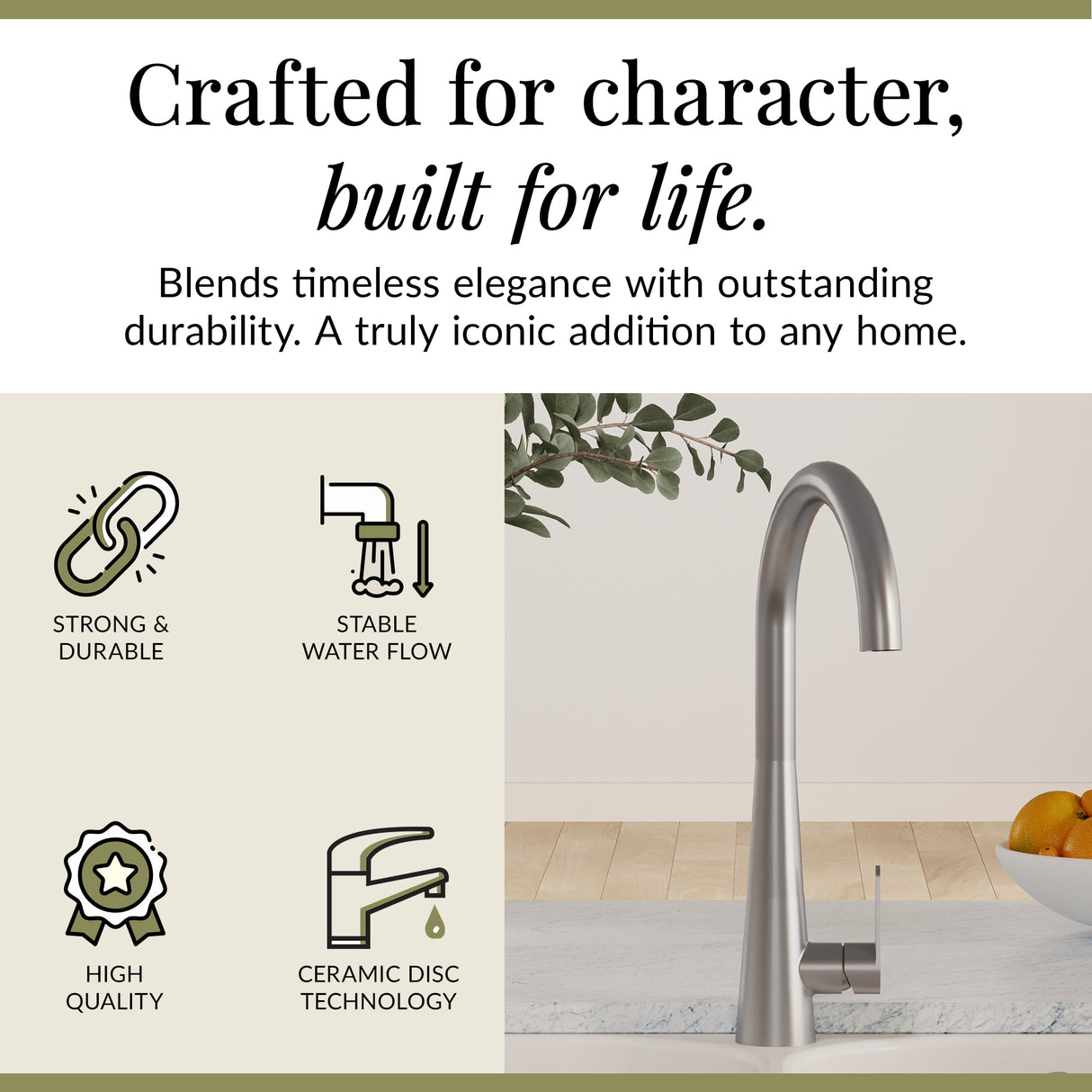 Kitchen Mono Mixer Tap - Multiple Finishes and Handle Options Available