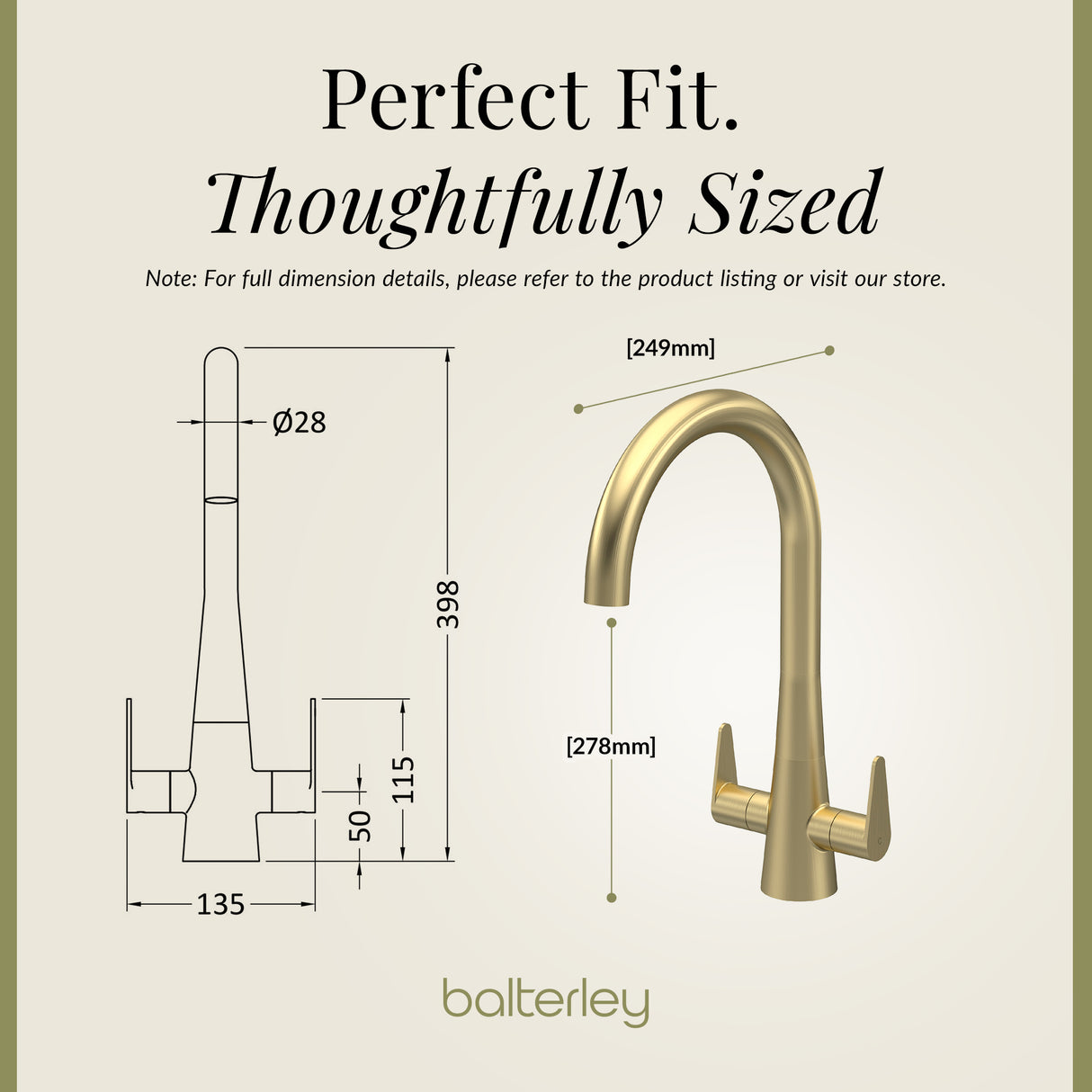 Kitchen Mono Mixer Tap - Multiple Finishes and Handle Options Available