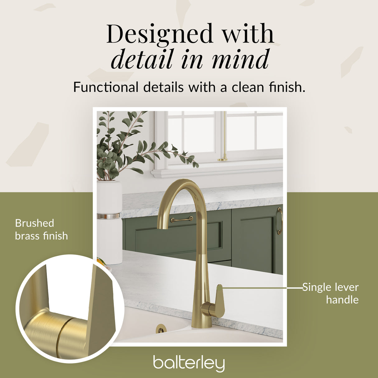 Kitchen Mono Mixer Tap - Multiple Finishes and Handle Options Available