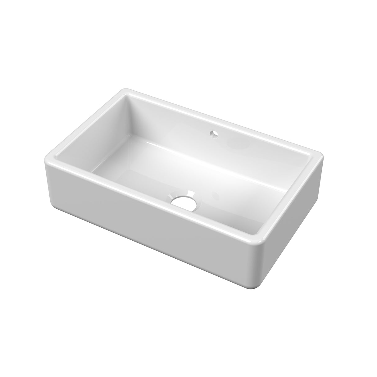 Single Fireclay Ceramic Bowl Kitchen Sink with Overflow