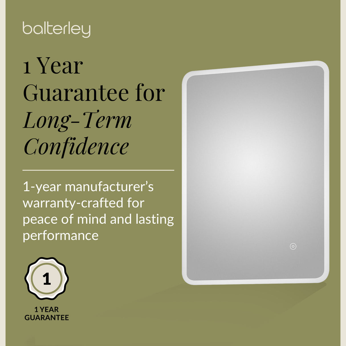 Soft Square LED Illuminated Touch Sensor Mirror with Demister, 700mm x 500mm