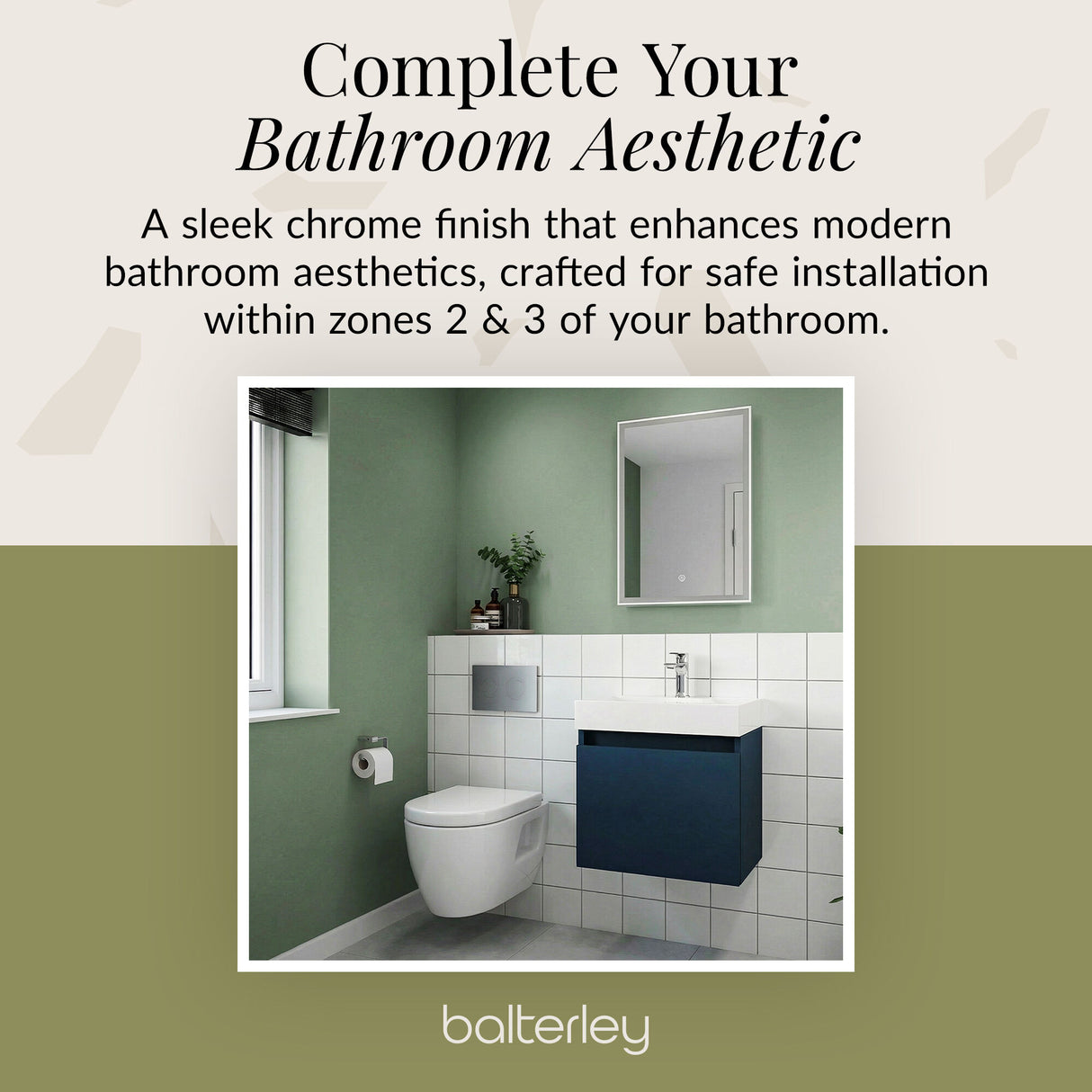 Rectangular LED Illuminated Framed Touch Sensor Mirror with Demister, 700mm x 500mm