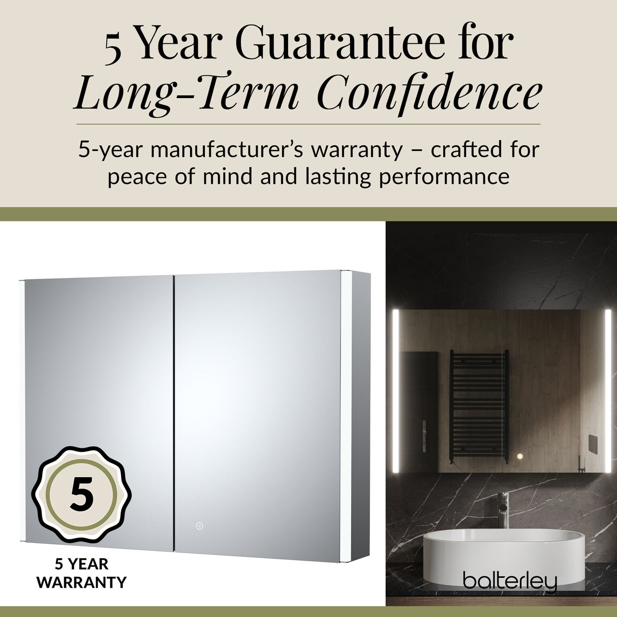 2 Door Touch Sensor Mirror Cabinet with 2 Shelves, Demister & Shaving Socket