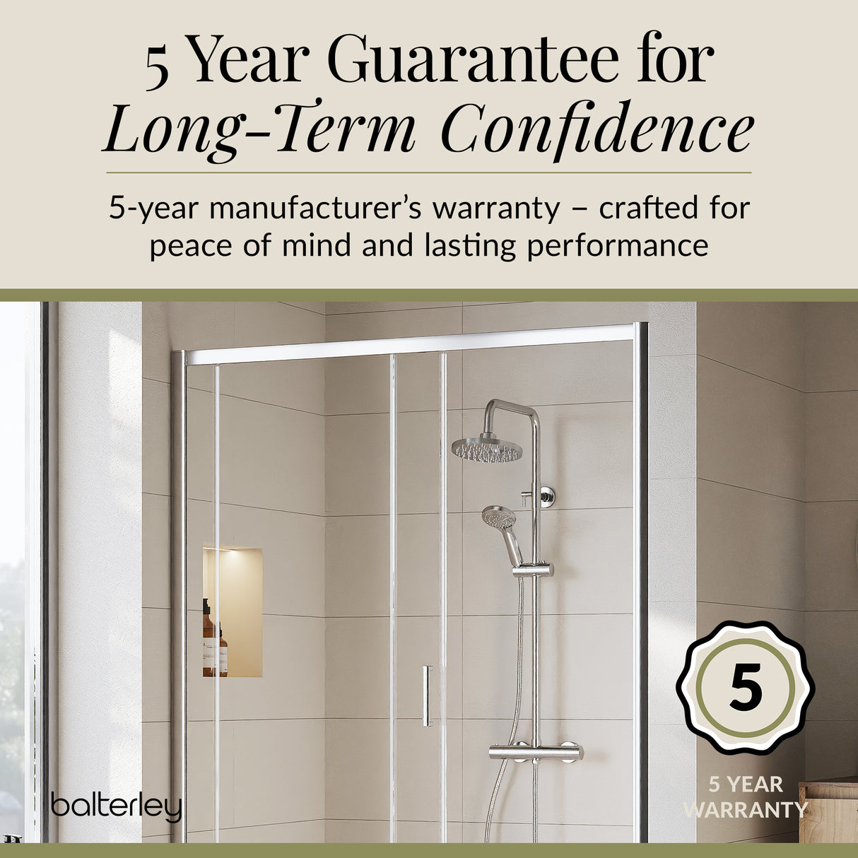 Round Thermostatic Shower Kit with Fixed Head & Adjustable Handset - Multiple Colours Available