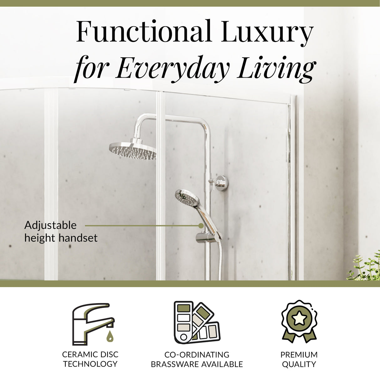 Round Thermostatic Shower Kit with Fixed Head & Adjustable Handset - Multiple Colours Available