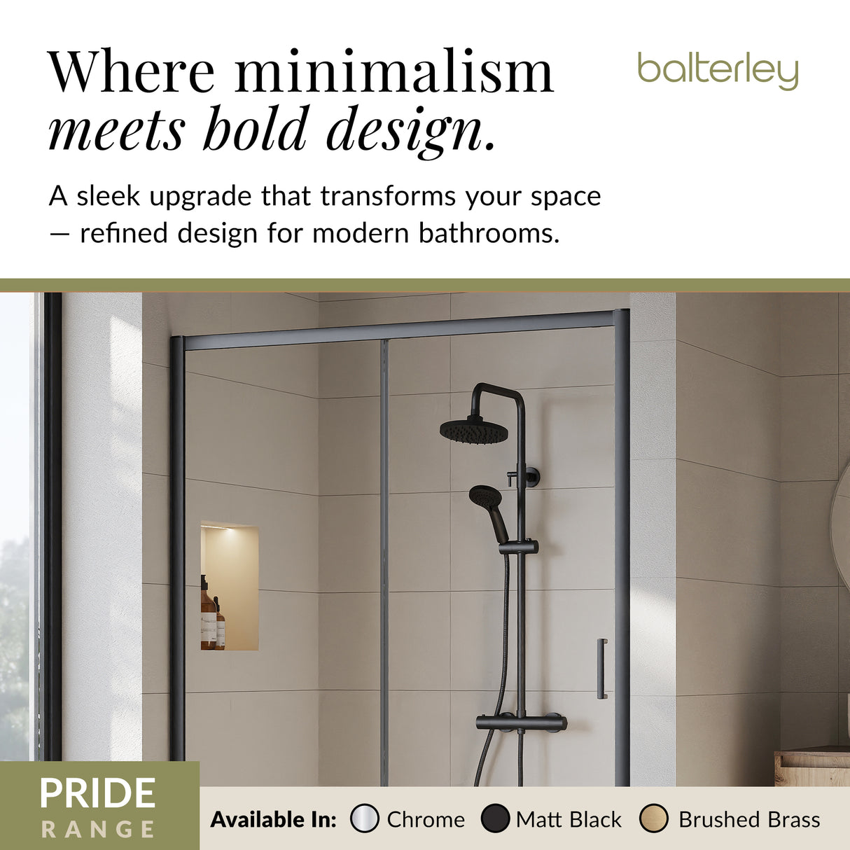 Round Thermostatic Shower Kit with Fixed Head & Adjustable Handset - Multiple Colours Available