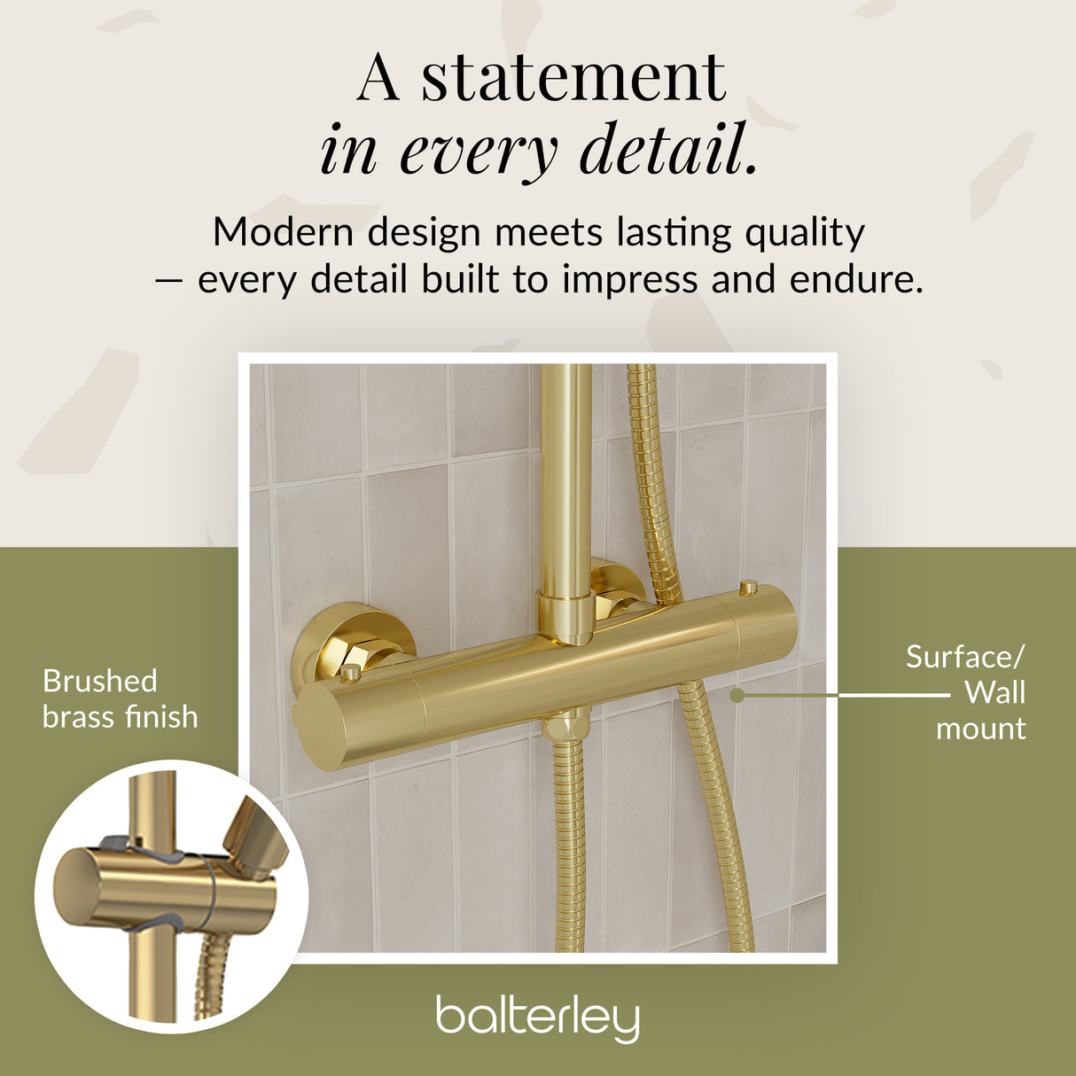 Round Thermostatic Shower Kit with Fixed Head & Adjustable Handset - Multiple Colours Available