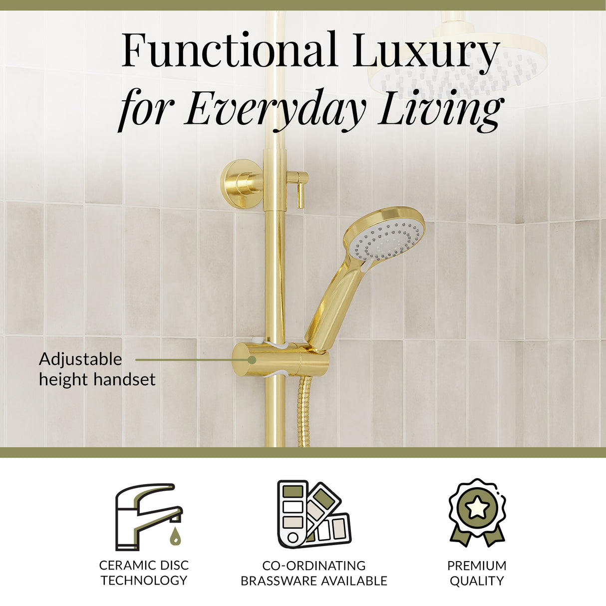 Round Thermostatic Shower Kit with Fixed Head & Adjustable Handset - Multiple Colours Available