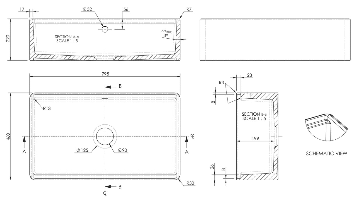 Fireclay Kitchen Sink - Variety of Styles Available
