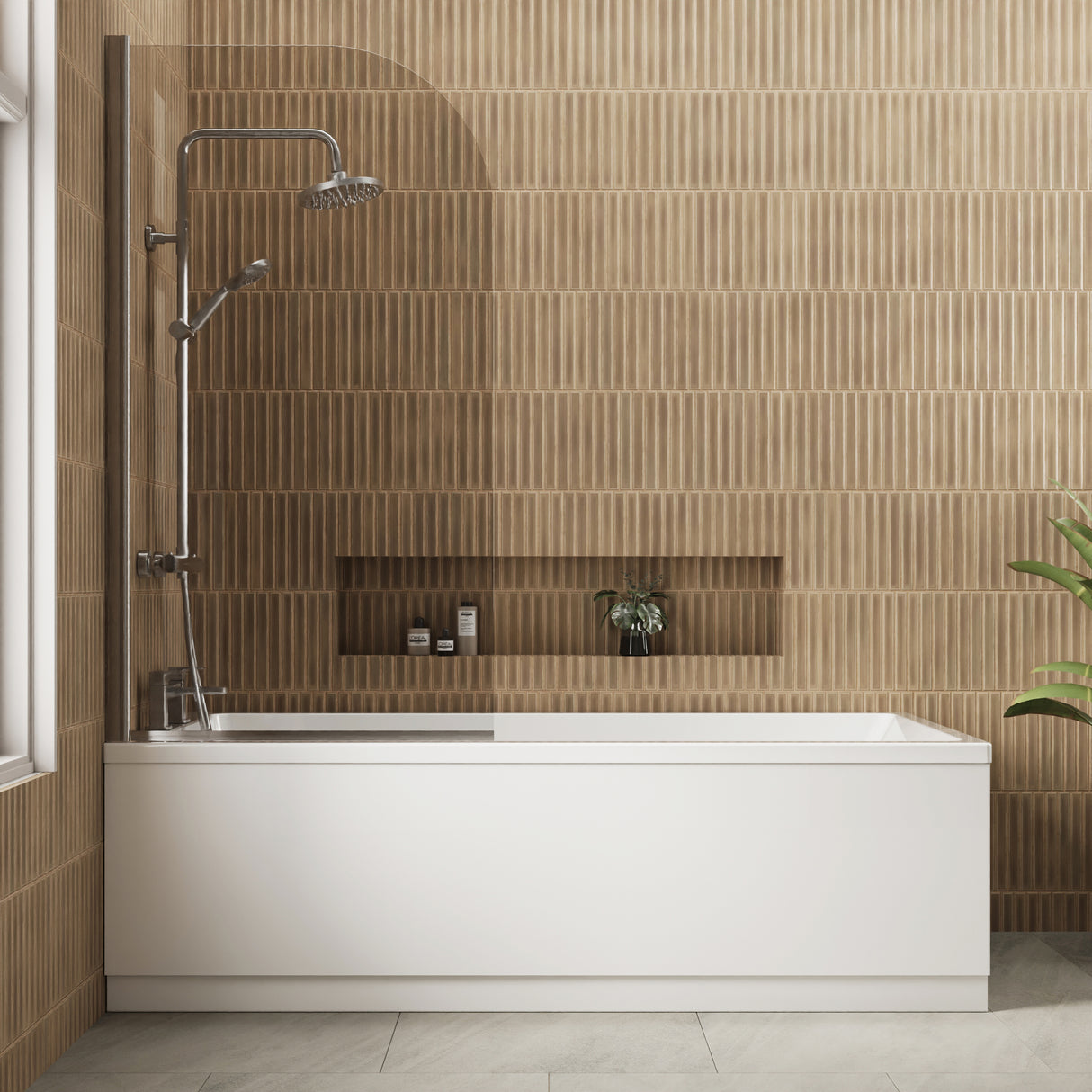 Gloss White MDF Bath Front Panel with Plinth - Choice of Size