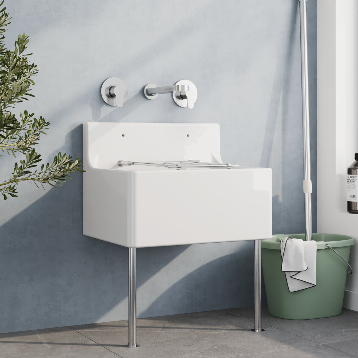 Single Bowl Fireclay Ceramic Cleaner Sink w.Grid - Multiple Sizes and Accessories