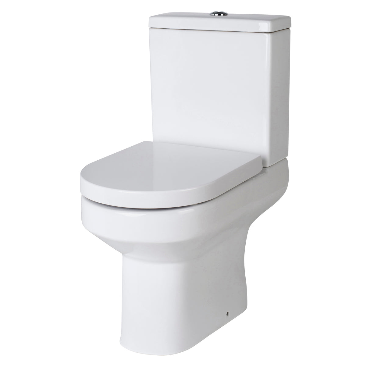 Modern White Semi-Flush to Wall Bathroom Toilet Pan & Cistern – 380mm