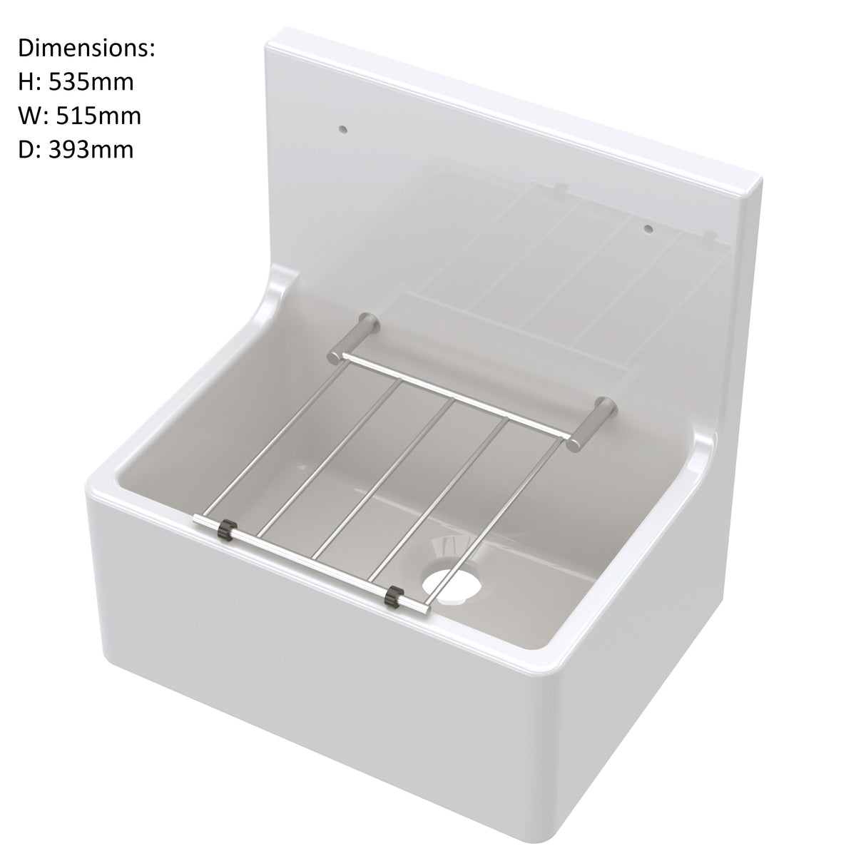 Single Bowl Fireclay Ceramic Cleaner Sink w.Grid - Multiple Sizes and Accessories