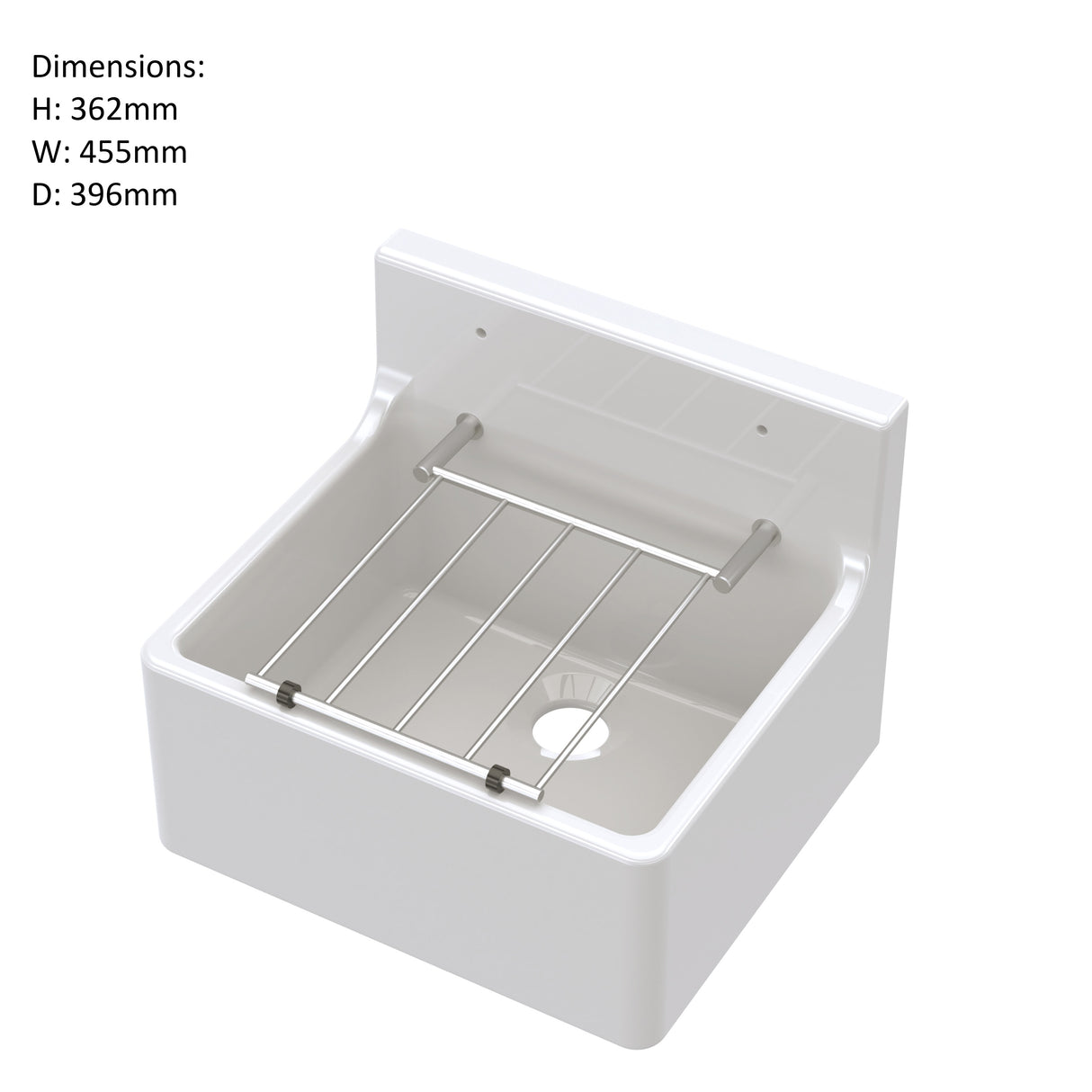 Single Bowl Fireclay Ceramic Cleaner Sink w.Grid - Multiple Sizes and Accessories