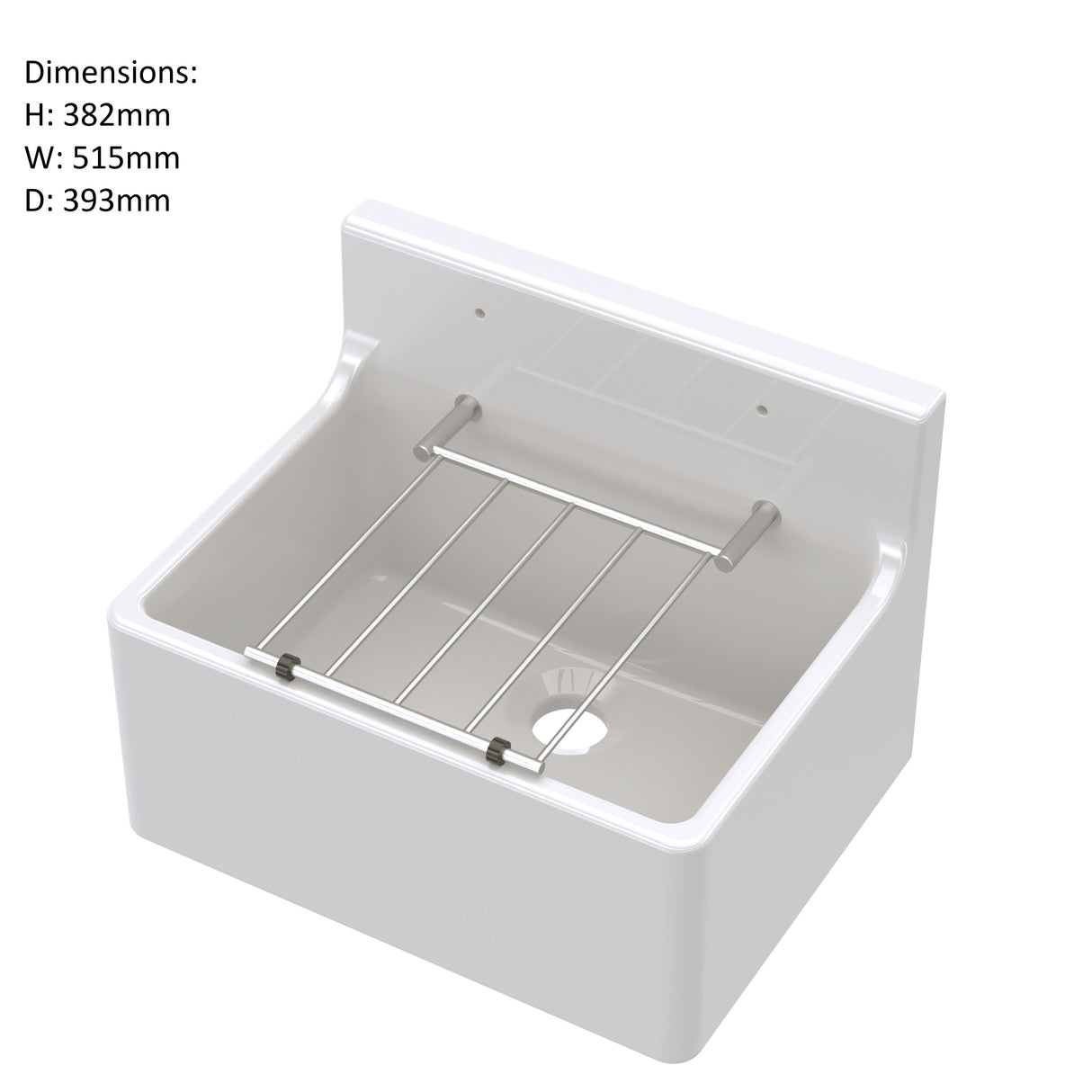 Single Bowl Fireclay Ceramic Cleaner Sink w.Grid - Multiple Sizes and Accessories