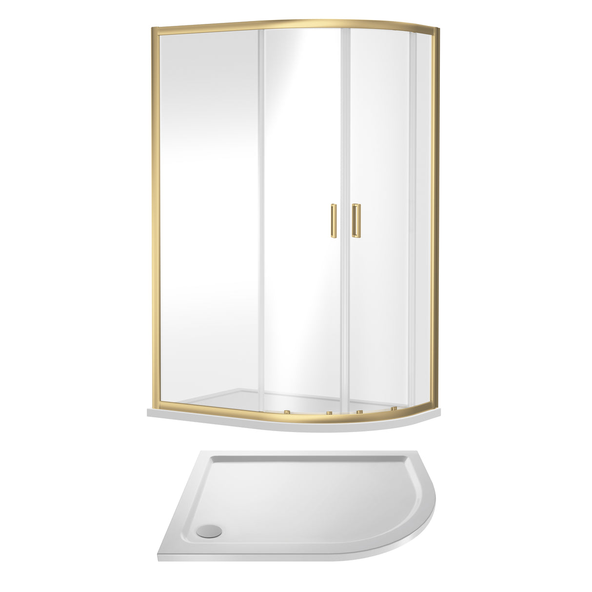 Offset Quadrant Shower Enclosure and Shower Tray - Choice of Size, Tray Orientation and Finish