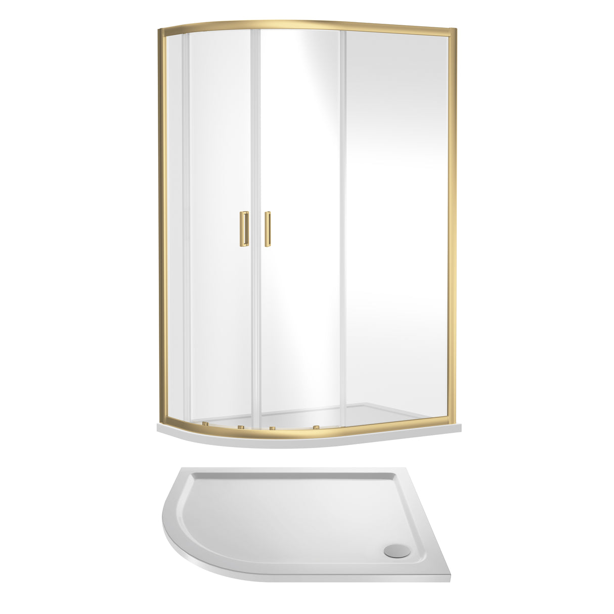 Offset Quadrant Shower Enclosure and Shower Tray - Choice of Size, Tray Orientation and Finish