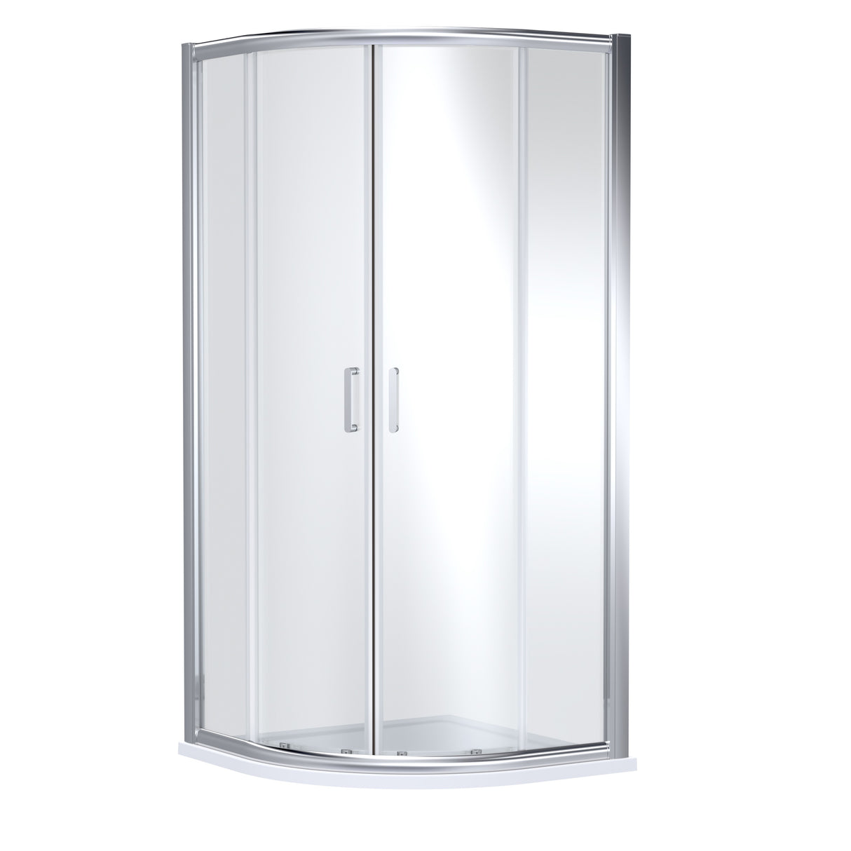 8mm Toughened Safety Glass Quadrant Shower Enclosure and Resin Shower Tray - Choice of Size and Finish